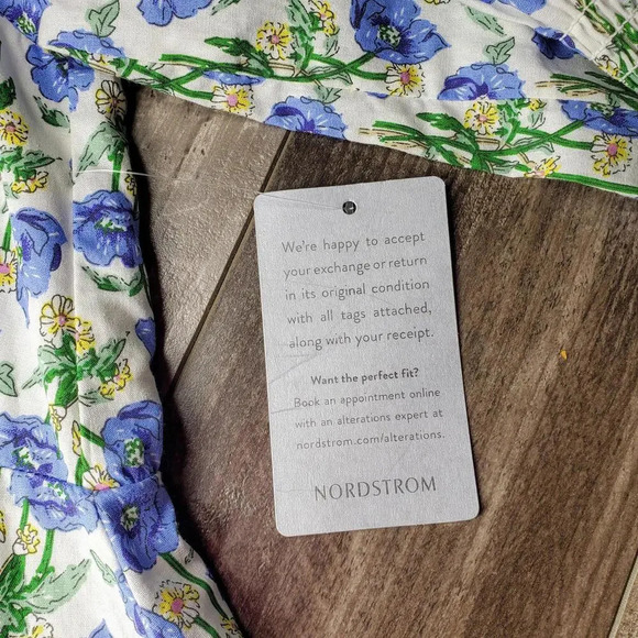 NWT Nordstrom MELLODAY Floral V-Neck Button Front Mini Dress Size Small - Picture 3 of 15